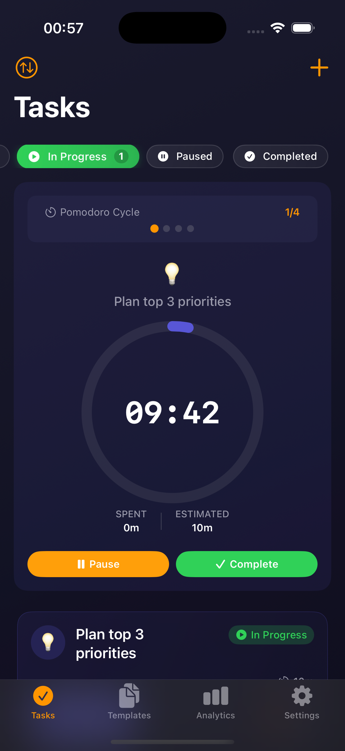 Timer in Progress