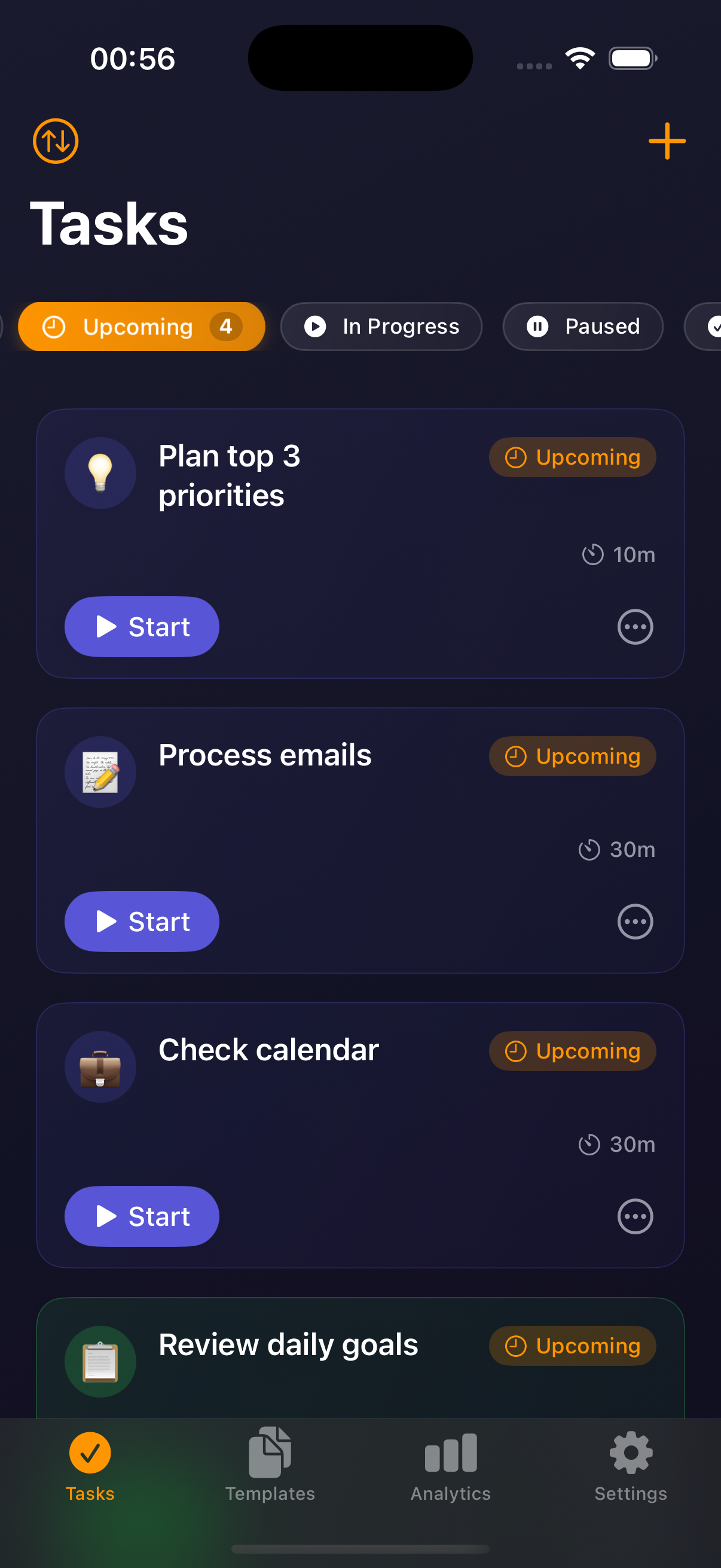 Zenne Tasks View